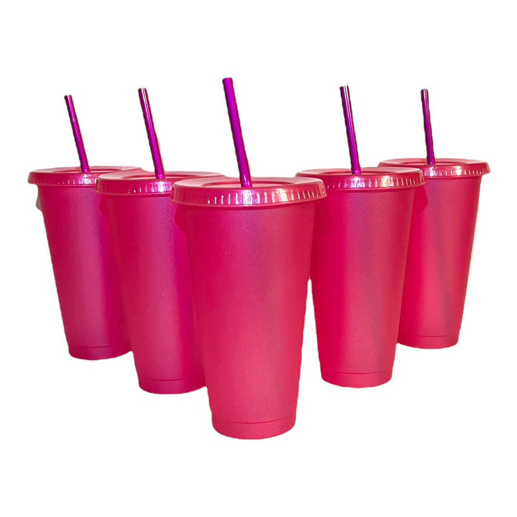 Pink Shimmer Cups Bundle - 24oz
